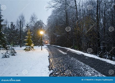 Cobblestone Road in the Night Stock Photo - Image of nights, mountains: 177864974