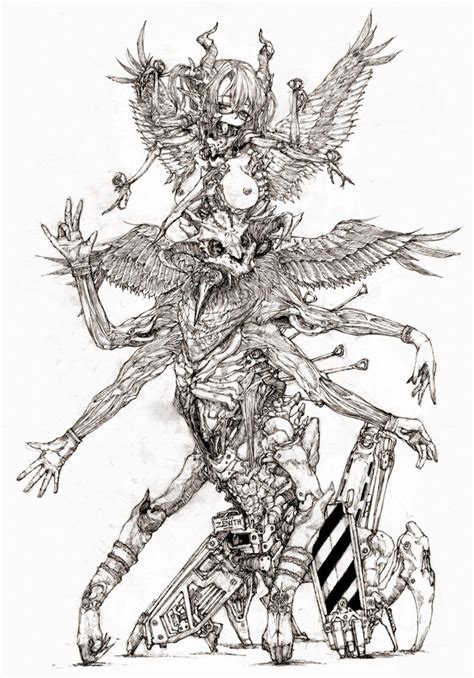 Gothic Drawings, Skeleton Drawings, Cyberpunk Tattoo, Cyberpunk Art ...