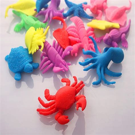 10pcs Water Growing Sea Creatures Under The Sea Animals Toys Colorful ...