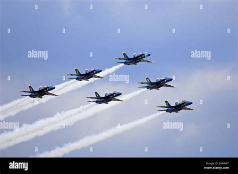 Blue Angels Flying in Formation Stock Photo - Alamy