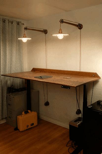 Standing Desk Pulley Lamps Diy Standing Desk Plans, Standing Desk Design, Standing Desk Office ...