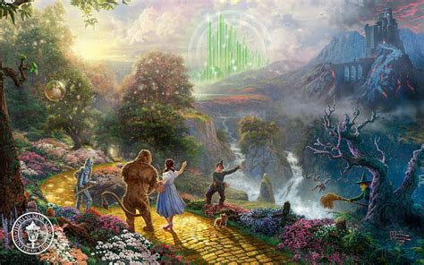 HD wallpaper: The Wizard of Oz poster, castle, the film, cartoon, fantasy, painting | Wallpaper ...