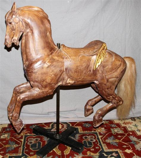 M.C. ILLIONS CARVED WOOD CAROUSEL HORSE, H 51" : Lot 32056 | Carousel horses, Equine inspiration ...