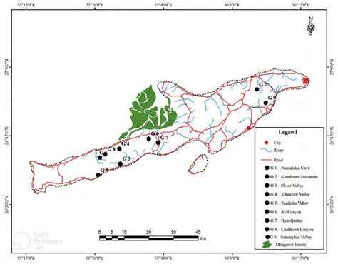 Map of Qeshm Island Geopark. | Download Scientific Diagram