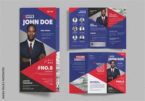 Election Campaign Politics Vote Trifold Brochure Layout Stock Template ...