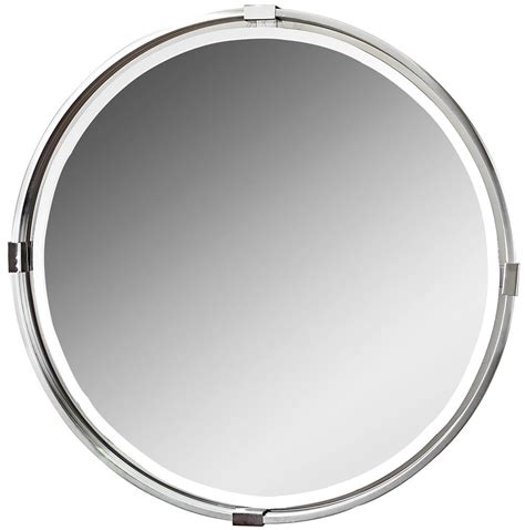 Tazlina Brushed Nickel Round Mirror, 09109, Uttermost