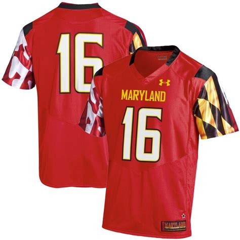 Maryland Terrapins Under Armour 2016 Premier Football Jersey - Red ...