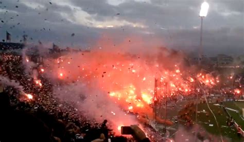 PAOK Vs. Olympiacos Soccer Game Delayed After Fans Ignite A Blazing Ring Of Fires