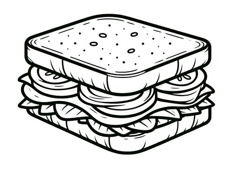 Coloriage Délicieux Sandwich - télécharger et imprimer gratuit sur ...