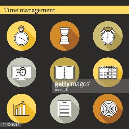 Set Of Flat Time Management Icons Stock Clipart | Royalty-Free | FreeImages