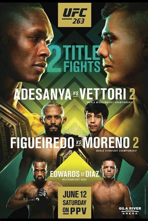 UFC 263: Adesanya vs. Vettori 2 fight card - Fight-madness