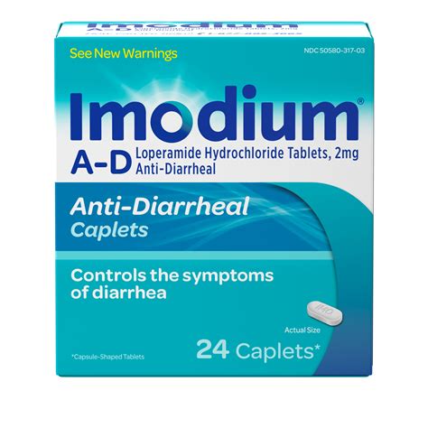 Imodium A-D Diarrhea Relief Caplets, Loperamide Hydrochloride, 24 Ct. - Walmart.com - Walmart.com