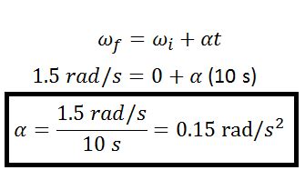 How To Calculate Angular Acceleration Without Time : 2.5rpm=0.262rad/s homework equations ...