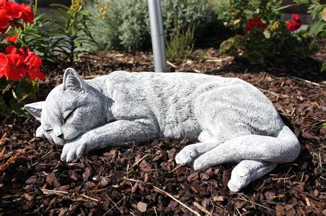 Cat Statue Pet Memorial Concrete Cat Garden Statues Garden | Etsy