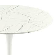 Buy Bestco 32in Faux Marble Dining Table Round Accent Table w Tulip Pedestal for 2-4, White ...