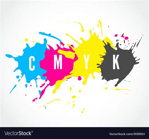 Cmyk ink splashes logo Royalty Free Vector Image