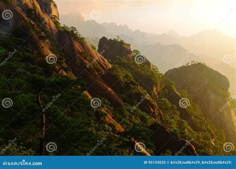 Sunrise Over Yellow Mountains Stock Image - Image of nature, morning: 95135033