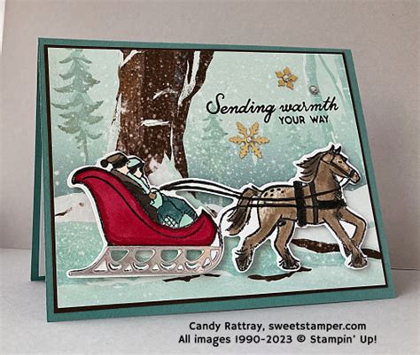 Horse & Sleigh Card Idea for Trip Achievers Blog Hop | One horse open sleigh, Horse cards ...