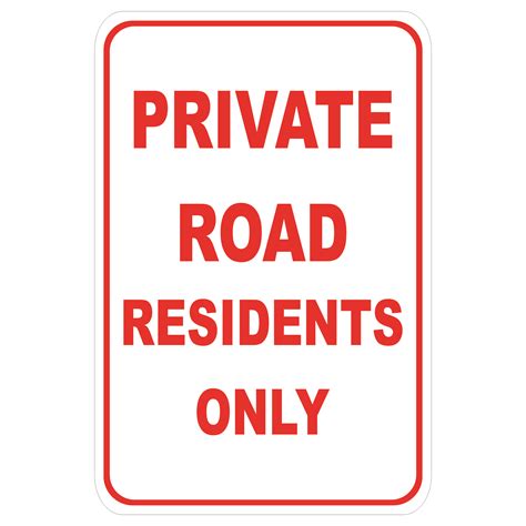 Private Road Residents Only aluminum sign - Winmark Stamp & Sign - Stamps and Signs