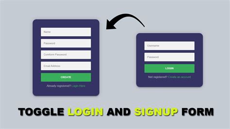 Toggle Login and Signup Form Using HTML and CSS - Techmidpoint