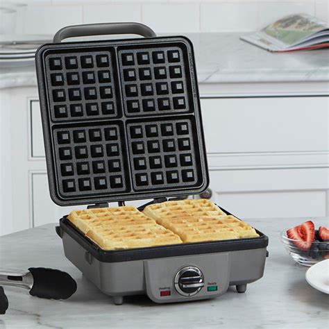 Breakfast Central Belgian Waffle Maker with Pancake Plates, Brushed Stainless WAF-300 - Walmart.com