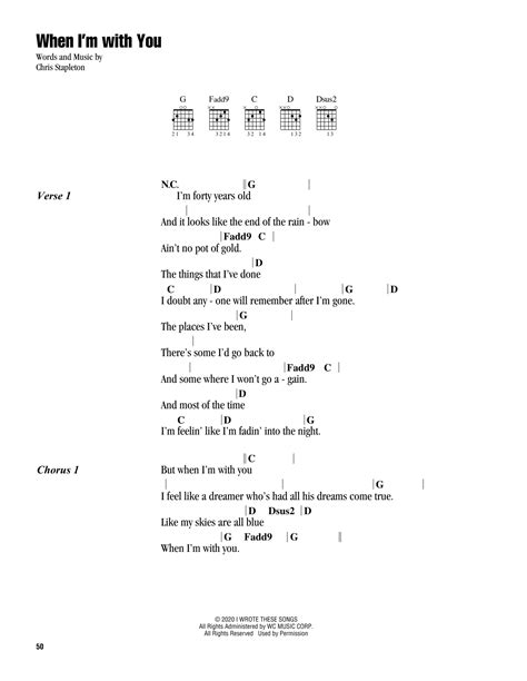 When I'm With You Sheet Music | Chris Stapleton | Guitar Chords/Lyrics