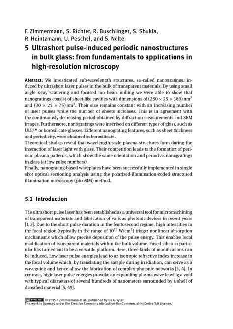 (PDF) Ultrashort pulse-induced periodic nanostructures in bulk glass ...