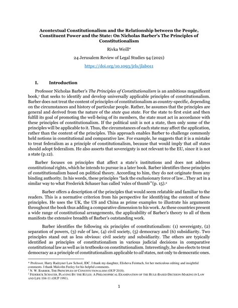 (PDF) Acontextual Constitutionalism and the Relationship between the People, Constituent Power ...