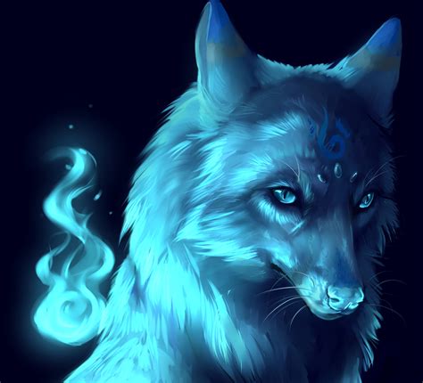 Enchanted Blue Wolf HD Wallpaper