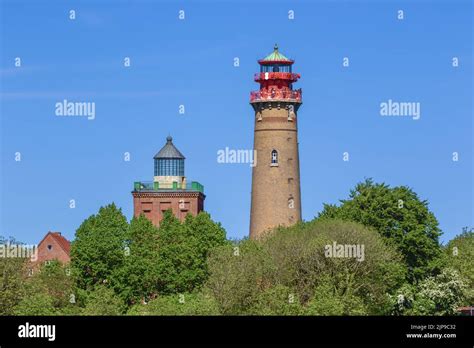 Two lighthouses at Cape Arkona on the island of Rugen Stock Photo - Alamy