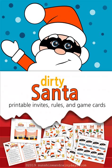 Dirty Santa Invites, Rules, and Game Cards (PDF) – Sunshine And Rainy Days