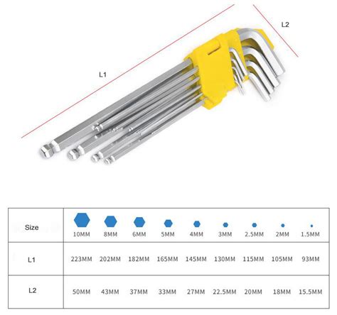 9-Piece Metric Hex Key Set, 1.5mm-10mm | Tool.com