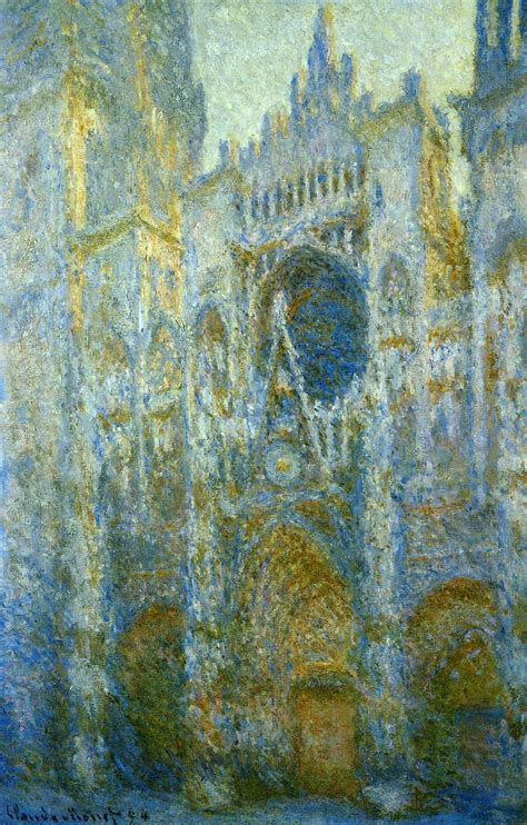 Claude Monet, picture Rouen Cathedral, West Facade, Noon 1894 ...