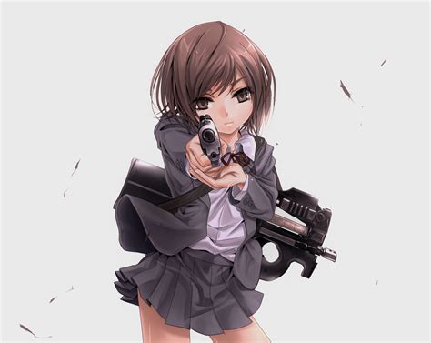 brown eyes brown hair gun gunslinger girl henrietta koh (minagi kou ...