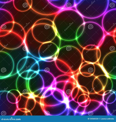 Neon Rainbow Color Bright Bubbles - Seamless Background Stock Vector ...