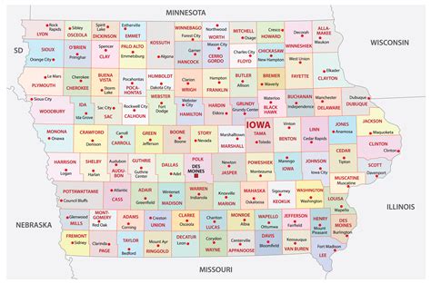 Alphabetical list of Iowa Counties