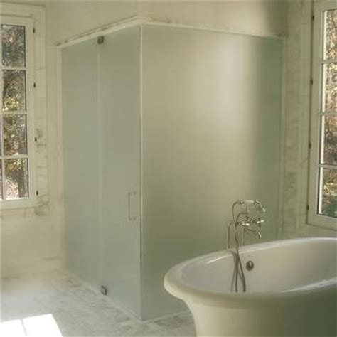 Frosted Glass Shower Door - Transitional - bathroom - Brian Watford Interiors