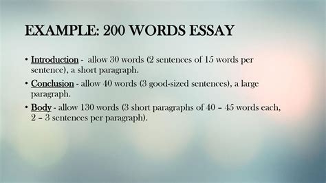 200 Word Essay Example – Telegraph