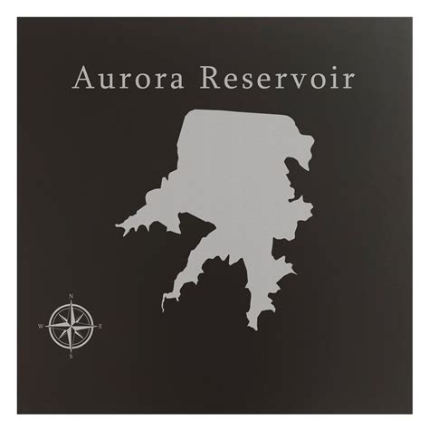 Aurora Reservoir Map 12x12" Black Metal Wall Art Office Decor Gift Engraved Colorado - Walmart.com