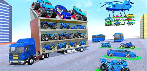 Police Bike Transport Games / Truck Driving Games / US Police Car Driving Transporter Truck ...