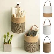 Flower Pots Handmade Woven Hanging Basket Storage Basket Flower Pot Hanging Wall Basket ...