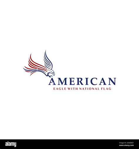 Eagle with american national flag logo design Stock Vector Image & Art ...