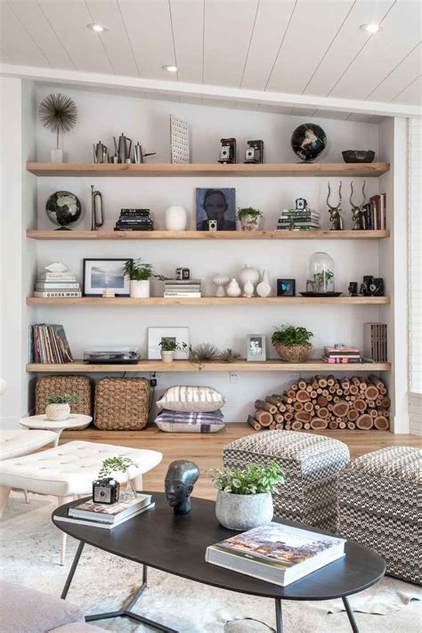 30+ Floating Shelves Living Room Ideas - DECOOMO