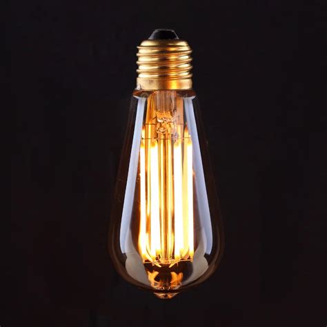 Vintage LED Filament Bulb,Edison ST64 Golden Style,4W 6W 2200K,110V ...