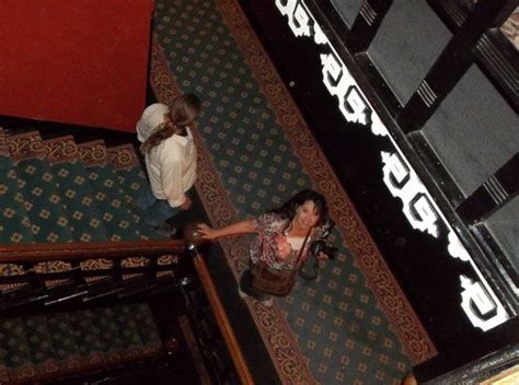 Crescent Hotel Ghost Tour, holding onto the railing for extra support. Ghost tour of the 1886 ...