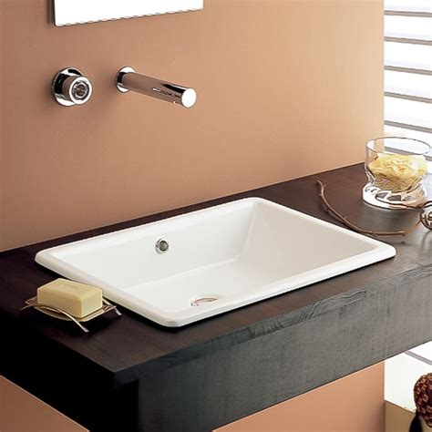 Shop Nameeks Scarabeo White Drop-in Rectangular Bathroom Sink with ...