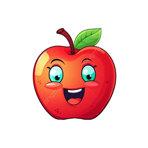 Cheerful Apple Cartoons Playful Character In Flat Color, Red Apple Clipart, Cartoon, Animation ...