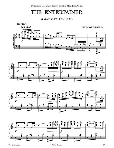 The Entertainer - Scott Joplin - 1902 Sheet music (Solo) | Musescore.com