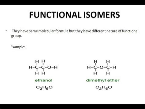 Positional isomerism and Functional isomerism - YouTube