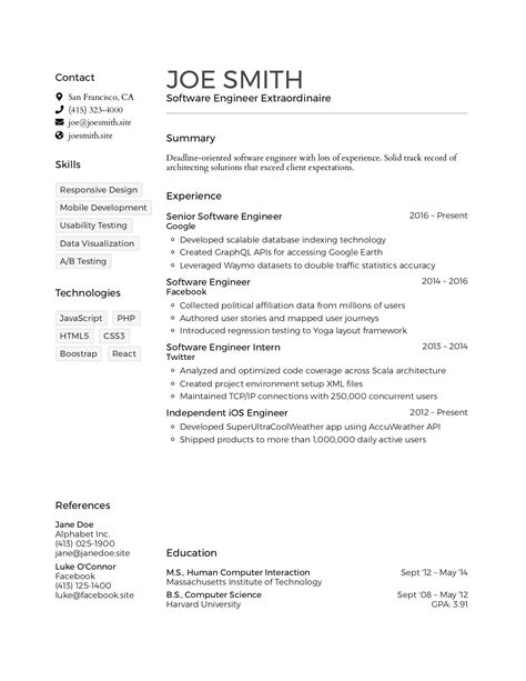 Resumes in HTML, CSS, and JS. There’s lots of guides on how to write ...